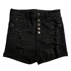 American eagle destroyed high waisted button up womens shorts